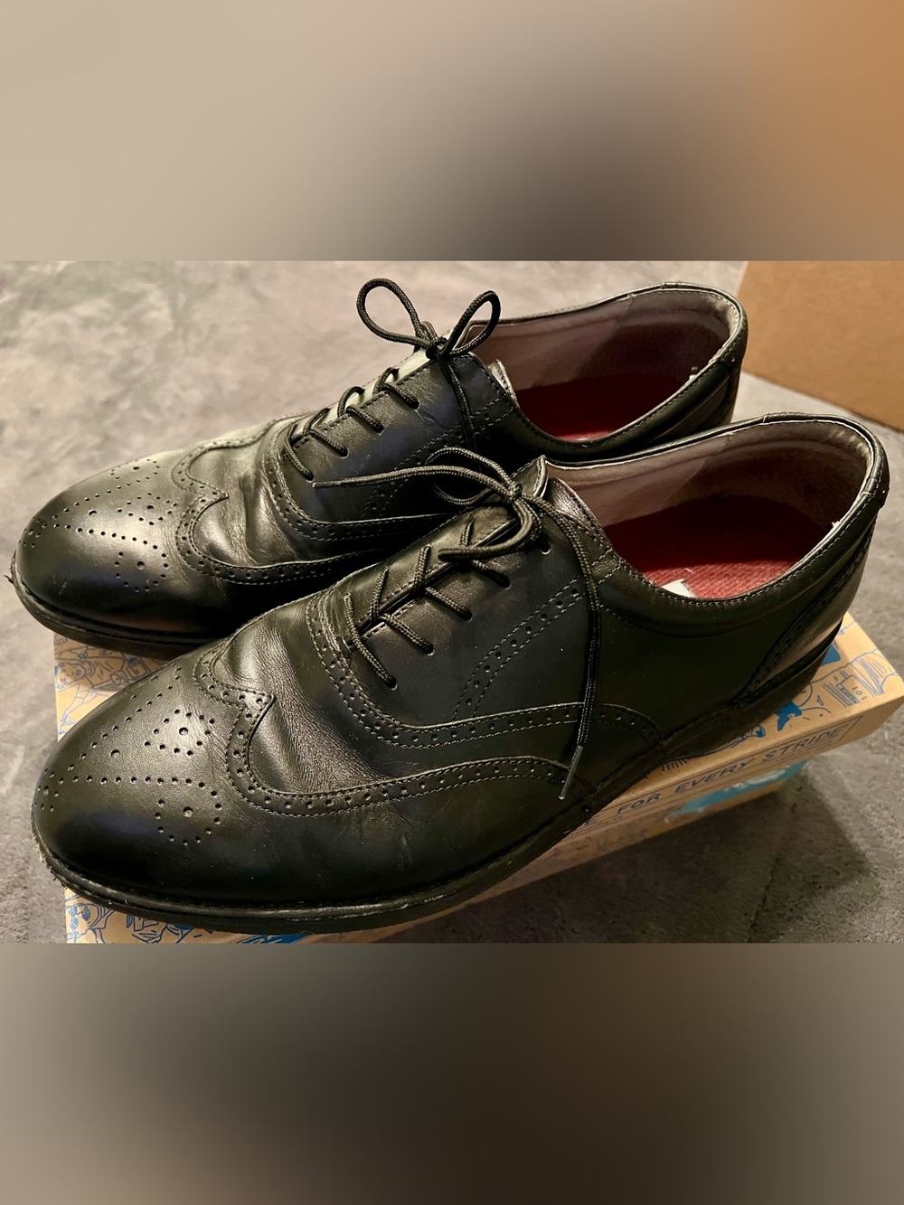 Rockport Black Leather Wingtip Oxfords